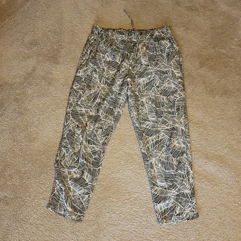 Highwasted printed linen blend pants for women